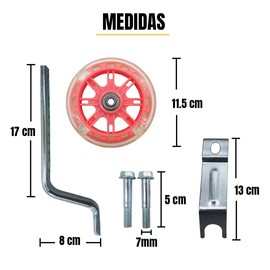 Llantas Entrenadoras, Rueda de Entrenamiento con Luces para Bicicleta de Niños y Niñas, Estabilizador Rodado 12 a 20 (Rosa)