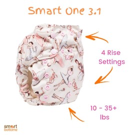 Cloth Diaper – Smart Bottoms Smart One 3.1 – All-in-One – 100% Organic Cotton Interior – 10-35lbs … (Sprinkles)
