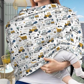 Muishi Cars Truck Tractor Baby Car Seat Covers Carseat Canopy Soft Infant Stroller Cover Nursing Breastfeeding Covers for Girls Boys Newborn