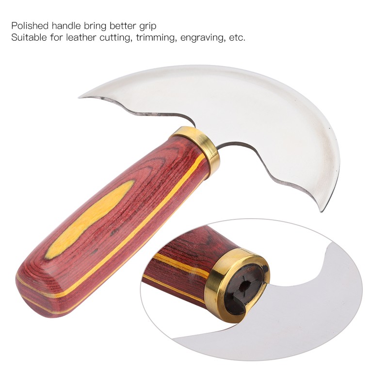 Leather Knife Cutting Trimming Tool Round Shape Imported Steel DIY