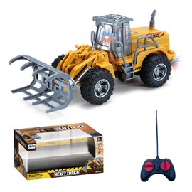 LioMaxi 1:32 Remote Control Construction Site Vehicle with Flashing Lights Full Function Remote Control Excavator Tractor Toy for Kids Gifts for Kids (Pliers)