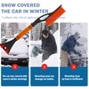 langyoujia Car Ice Scraper with Broom, 2-in-1 Car Ice Scraper