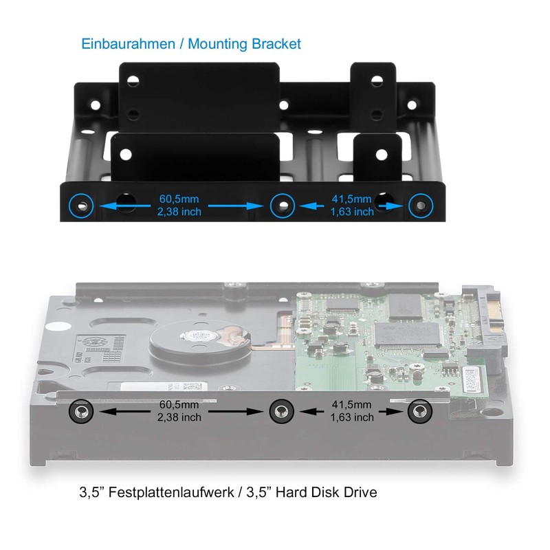 deleyCON USB Case External Schwarz für SSD Einbaurahmen (SSD 2,5")