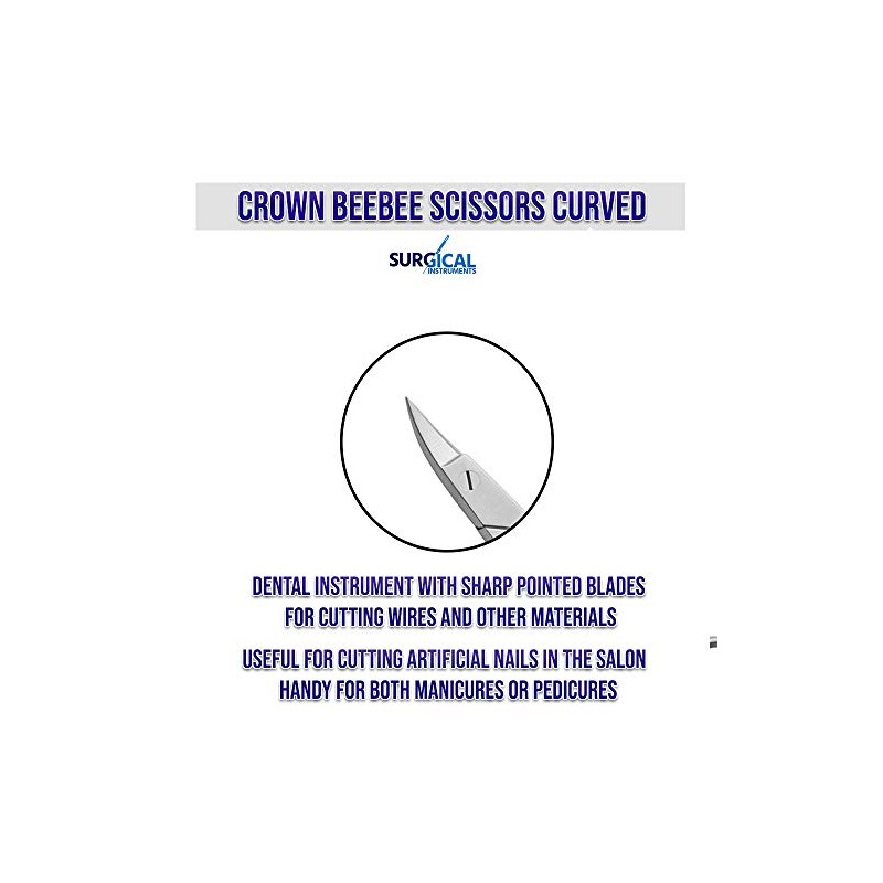 Crown Beebee Scissor Dental Surgical Instruments 4.25 Curved