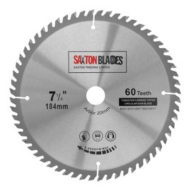 TCT18460T20B TCT Circular Saw Blade 184mm x 60T x 20mm Bore (16mm ring) fits Evolution Bosch Makita etc