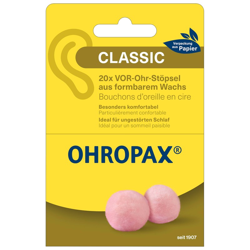 OHROPAX Classic Ear Plugs - Pre Ear Plugs to Protect
