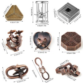 Pack of 9 Metal Puzzle Games for Children Patience Game for Adults Ideal as a Gift to Teenagers and Puzzle Games for Adults Gift Sets