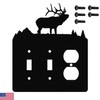 Solitary Elk Double Toggle Light Switch & Single Duplex Wall