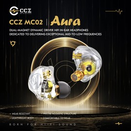 keephifi CCZ MC02 Aura Wired In-Ear Monitors with Mic,Ultra-High Frequency Resolution for Detailed Sound, Lightweight UV Curing PC Cavity for Portability, 3.5mm Headphones for Gaming & Music