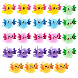 24PCS Mini Resin Animals,axolotl Resin Animals,tiny Resin Animals,Cute Small Animal Figurines Ornament Toy,Suitable for Craft Garden Landscape, Dollhouse Decor.