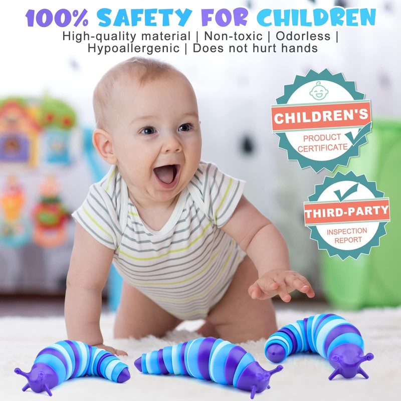Cevioce Sensory Slug Fidget Toys,Fidget Slug Toys for Adults &