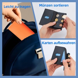 SimpleVibesXinPuwei Four Colours to Choose From Coins and Card Holder Convenient Portable Euro Coins Sort by Value Multipurpose Handbag, orange, Modern