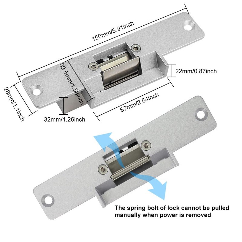 YiToo WiFi Tuya Access Control Fail-Secure Electric Strike Door Lock