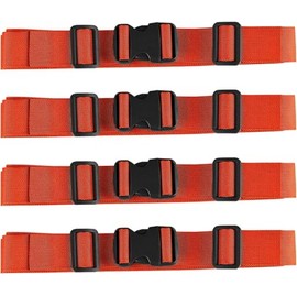 MAGARROW 2" Utility Luggage Straps with Buckle Adjustable, 4-Pack (Orange, 2 in x 5.4 ft)