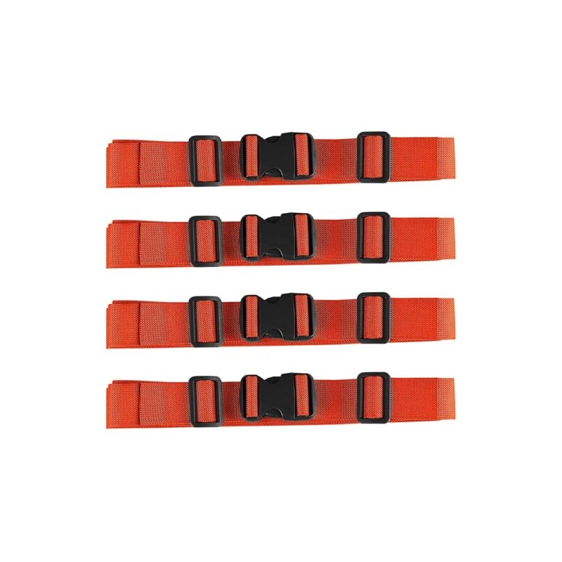 MAGARROW 2" Utility Luggage Straps with Buckle Adjustable, 4-Pack (Orange,