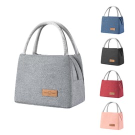 WUBAY Lunch Bags,Insulated Lunch Bag Lunch Bag Adults Cool Bag Lunch Box Lunch Bags for Women Men Reusable Insulated Leakproof Lunch Box Tote Bag for Work School Picnic Travel (#002 Grey)