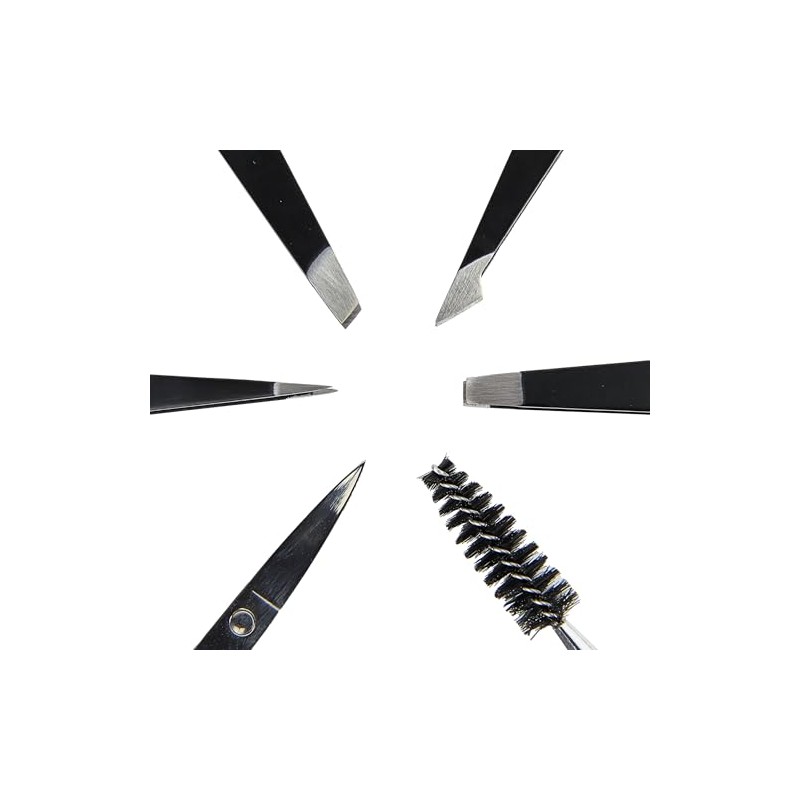 Tweezers Set - Professional Eyebrow Tweezers Set with Scissors &