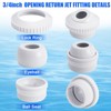 Funnymoom 4 Pcs Pool Jet Nozzles 360°Swivel Rotatable Pool Inlet