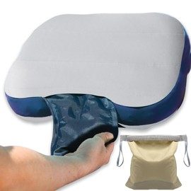 Couleurs Beach Pillow, Inflatable Camping Pillow, Pool Pillow, Removable Pillowcase, Ultralight Neck and Waist Support, Suitable for Camping, Hiking, Backpacking (with Ice Pack-Grey)