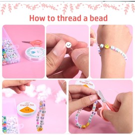 Navie Mobi 6 Spool Elastic Band for Bracelets 1.0 mm 0.8 mm 0.6 mm 0.5 mm Elastic Jewellery Thread, Nylon Thread Transparent Tear-Resistant Cord Rubber Thread for Bead Jewellery Bracelets Crafts