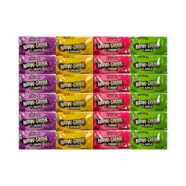Generic Now and Later Taffy Chews Candy, Cherry, Banana, Grape, Apple, Chewy Candy for All Occasions - 0.93 Ounce, 6 Each Flavor, 24 Pack