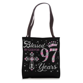 Blessed by God For 97 Years Old 97th Birthday Gift For Women Tote Bag