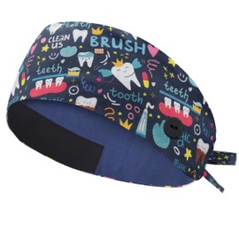 IRIS CRAFT Adjustable Working Cap with Button, Satin-Lined Cotton Working Hat Sweatband, Elastic Working Hat Unisex, One Size, Satin-lined Magic Teeth, Large