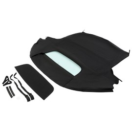 KUAFU Convertible Soft Top Compatible with 2000-2001 Honda S2000 Black Sailcloth Vinyl w/Glass Window