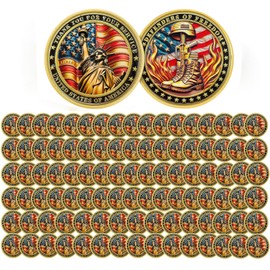 ASmileIndeep Military Challenge Coins - 100 Pcs Statue of Liberty Veteran Challenge Coin Thank You for Protecting Our Freedom Military Coins Honoring Our Heroes Bulk Military Appreciation Gifts
