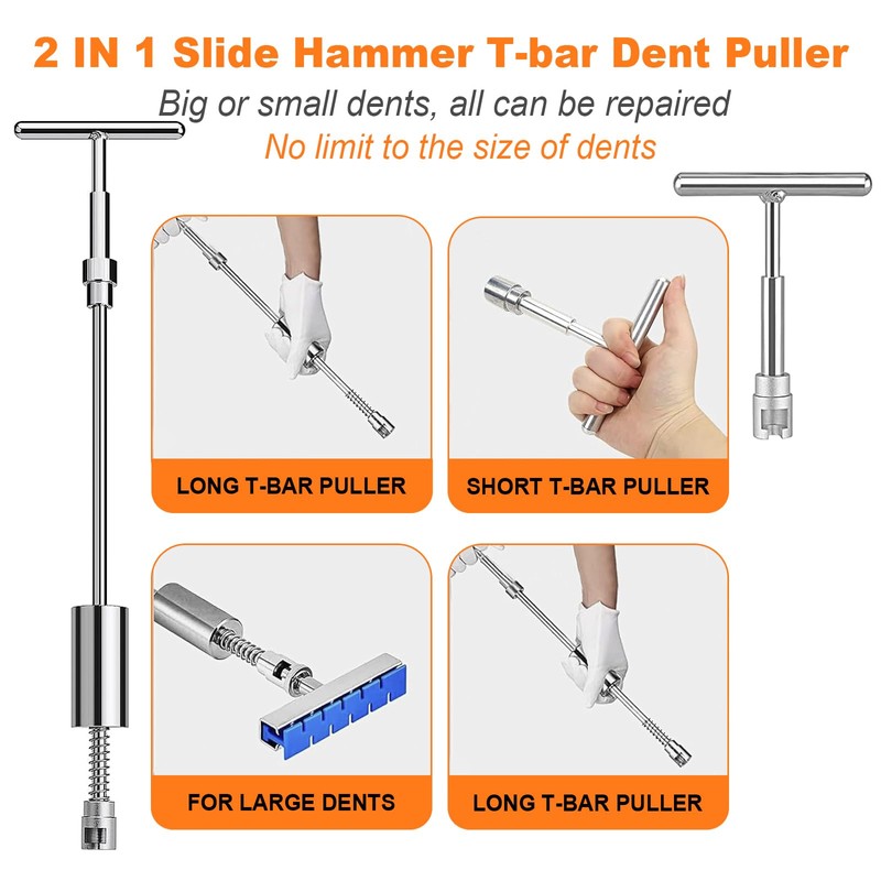 BESTGLOAL 135pcs Dent Puller Kit, Paintless Dent Removal Kit for