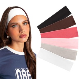 Tumurup Women's Sports Headband Set of 6 - Headband Women's Thin Sweat Headband Non-Slip Hairband Elastic Headbands for Cosmetics Workout Yoga Running Fitness Gym
