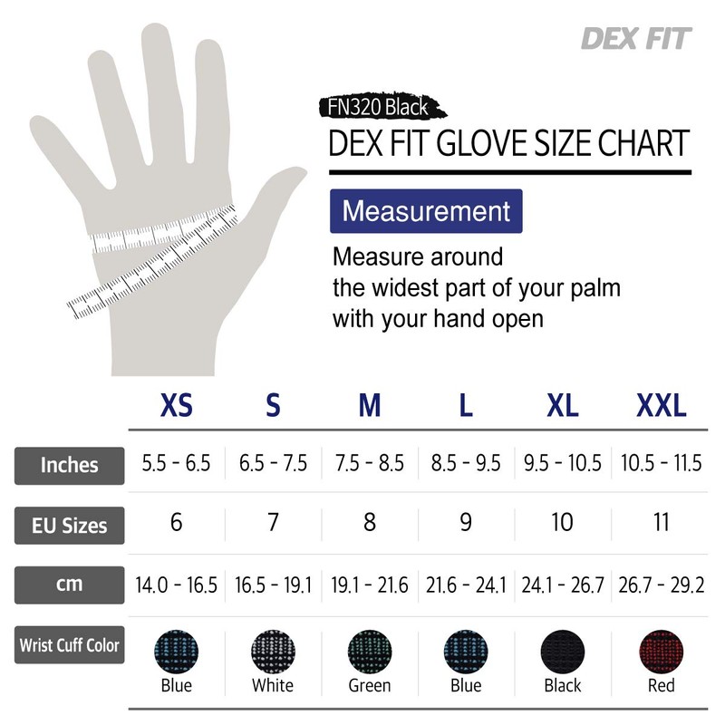 DEX FIT Lightweight Work Gloves FN330, 3D Comfort Power Grip,