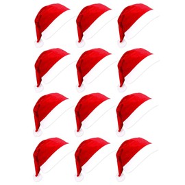 Mumoo Cat Christmas Hat,Xmas Hat for Children Thicken Fur Velvet Santa Hat for Festive Party Supplies (12 Pcs Santa Hat)