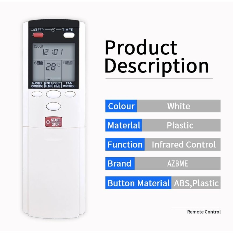 Replacement Remote Control for Fujitsu Air Conditioner AR-DL1 AR-DL2 AR-DL3