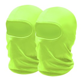 SHEVERCH 2 Pack Neon Green Ski Mask Balaclava Face Cover for Men Women Sun UV Protection Windproof Lightweight Football Motorcycling
