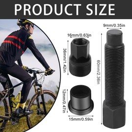 QUALDESN 2 PCS Crank Removal Tool, Remover Bicycle, Bicycle Square Crankset, Puller Bike Crankset, Arm Puller Compact, Black Cycling Power Bottom Bracket Tool, Repair Maintenance Remover for Bike