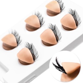 Miuffue 3 Pairs 2 Layers Eyelash Practice Eyelids for Mannequin Head, Silicone Rubber Removable Realistic Eyelash Extension Eyelids for Lash Training