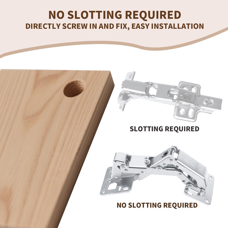 2pcs 170 Degree Hydraulic Cabinet Door Hinges, Adjustable Lazy Susan