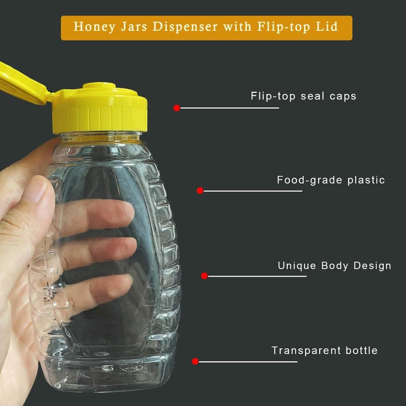 THYULIFE - Botella exprimida de miel, paquete de 2