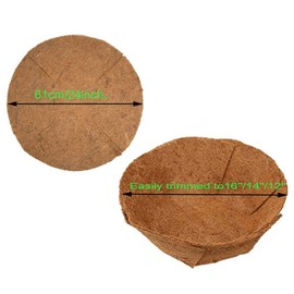 chengchuang 2PCS Round Replacement Coco Liner for Hanging Basket, Coconut Fiber Plant Basket Liner for Garden Planter Flower Pot 12-16 Inch