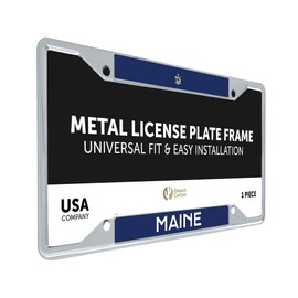 Desert Cactus Maine Car Accessories State Flag Design Metal License Plate Frame and Tag Holder for Front or Rear of Car Trucks SUVs and Other Vehicles