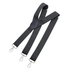 MASADA Men's Braces with Robust Lobster Clasp Fully Adjustable 3.5 cm Wide and up to 195 cm Height, darkgray