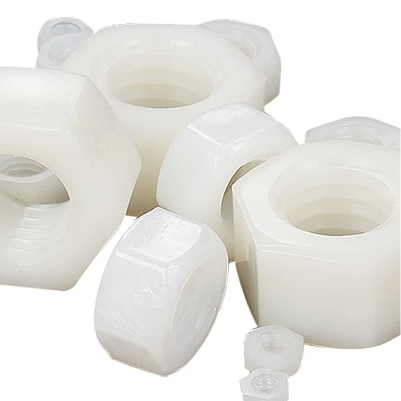 FEEIMOL Nylon Hex Nuts Hex Nut Plastic Nuts White M10