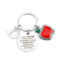 ChicGlowz Teacher Appreciation Keychain from Student, Keychain Teacher Appreciation Week Gifts Teacher Graduation Gifts (D)