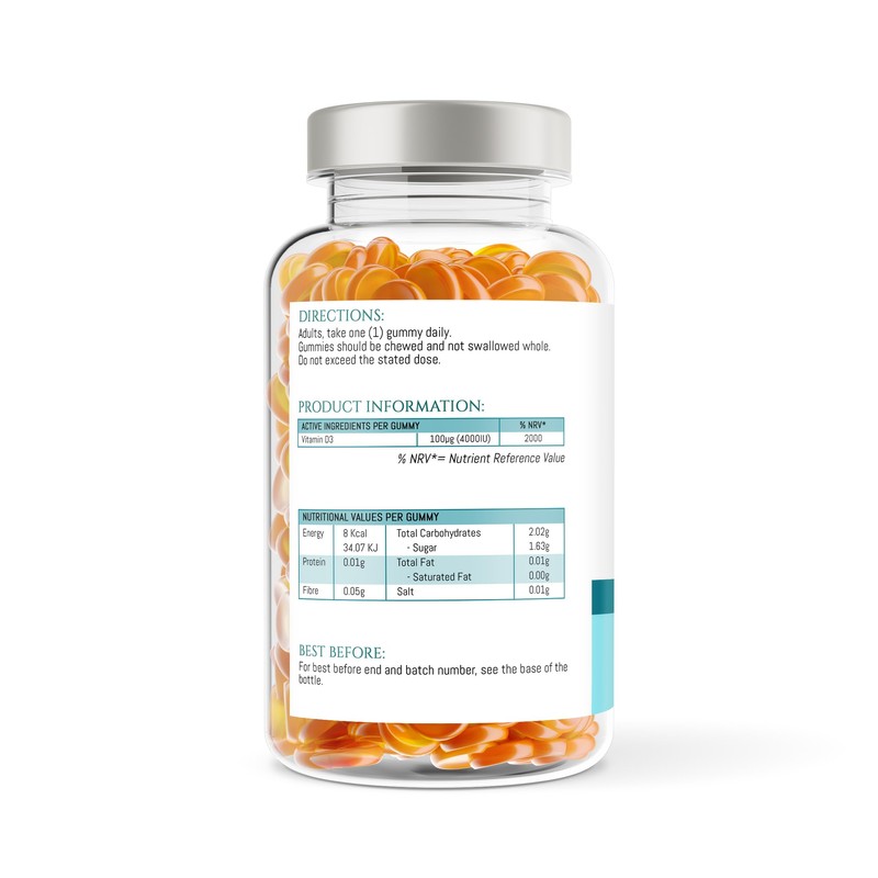 Vitamin D3 4000iu - High Strength 100μg - 60 Orange