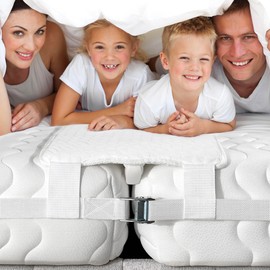 12" Extra Wide Bed Bridge Twin XL to King Converter Kit - Split King Gap Filler for Adjustable Bed - Mattress Connector & Gap Filler for Bed - Heavy Duty Metal Buckle Strap - 25D Memory Foam