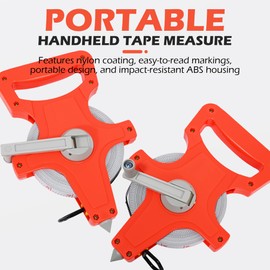 100ft Fiberglass Tape Measure, 30m Inches/Feet Measuring Tape Metric Tape, Dual Sided Measure, Mefape Waterproof Wind Up Long Distance Tape Measure for Field Measuring