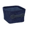 WENKO Anela Bathroom Basket Dark Blue Square Storage Basket