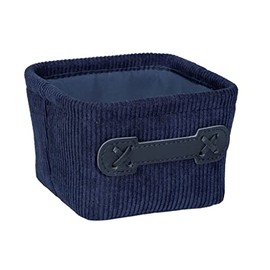 WENKO Anela Bathroom Basket Dark Blue Square Storage Basket