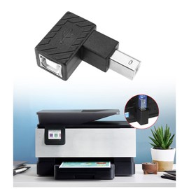 Create idea 2 Pack USB 2.0 Type B Printer Adapter 90 Degree Type B Male to Female Converter 480Mbps Data Transfer Speed for Printer Scanner (Up Angle & Down Angle)